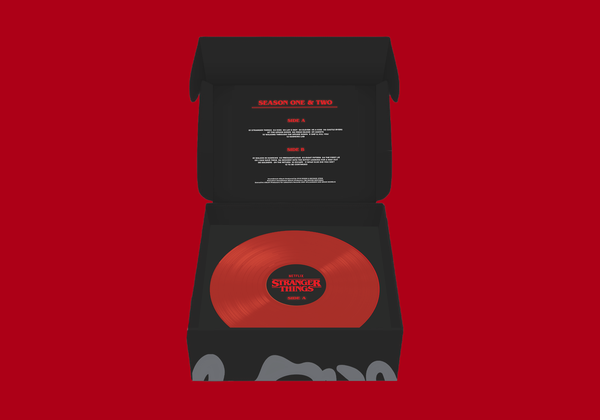 Hawkins vinyl box — record exposed