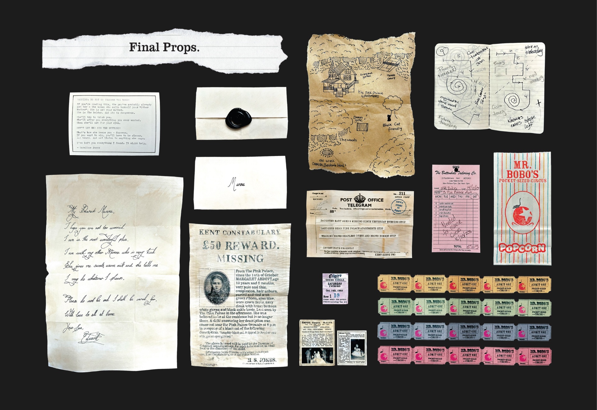 Full catalogue of Found Objects final props