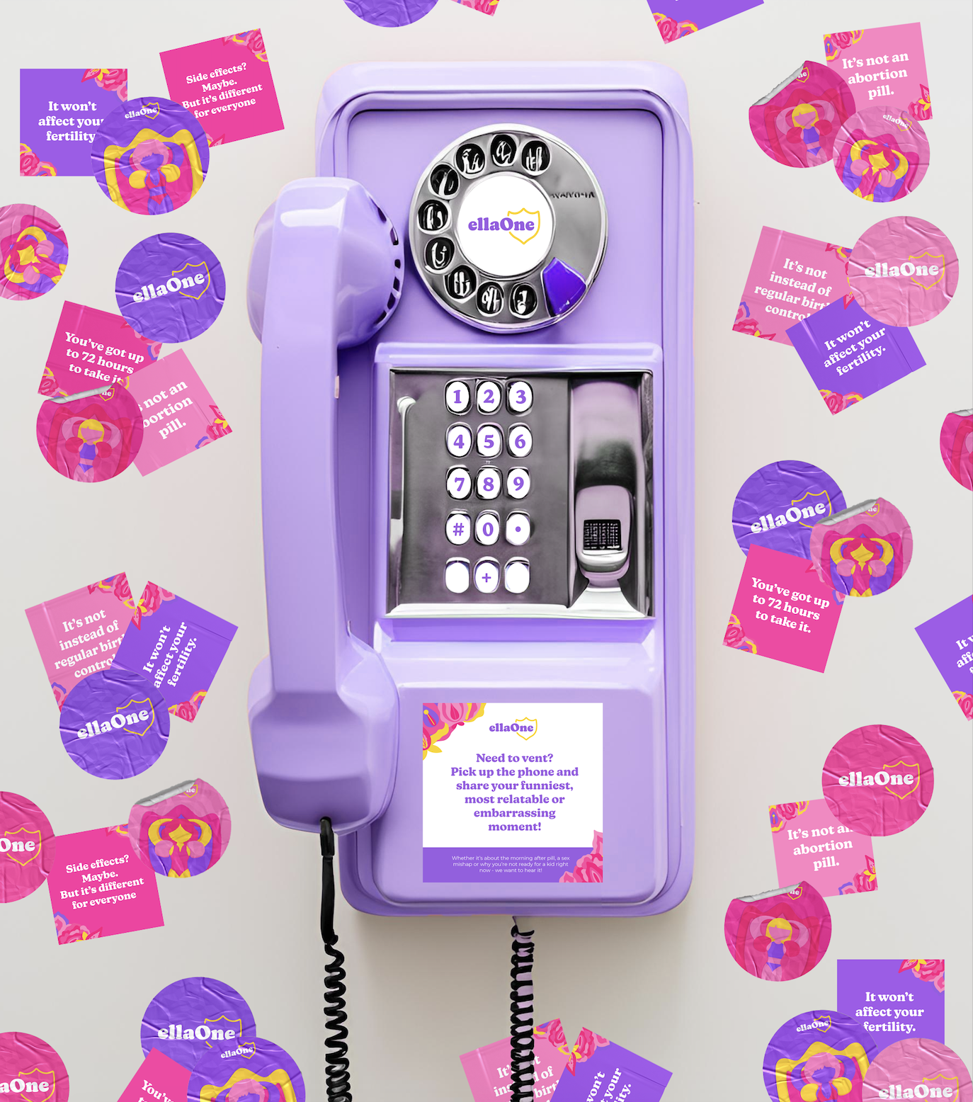 ellaOne payphone installation used in the mall pop-up experience.